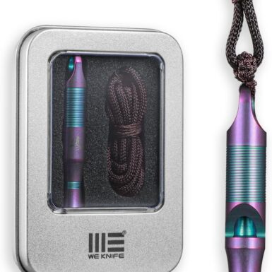 WeKnife Emergency Whistle Survival Loud, Titanium Outdoor Safety Whistle Survival Shrill Loud Blast with Paracord for Kayak, Life Vest, Jacket, Boating, Fishing,Camping, Hiking, Hunting, Coyote